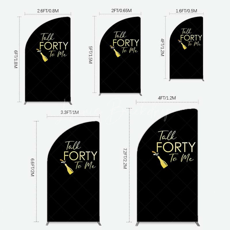 Lofaris Talk Forty To Me Black Birthday Half Moon Arch Backdrop
