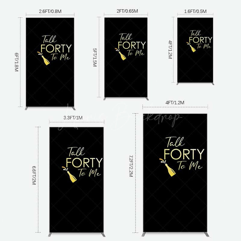 Lofaris Talk Forty To Me Black Birthday Rectangle Backdrop