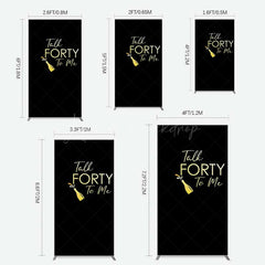 Lofaris Talk Forty To Me Black Birthday Rectangle Backdrop