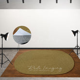 Lofaris Tan Oval Wooden Rug Fabric Floor Backdrop For Photo