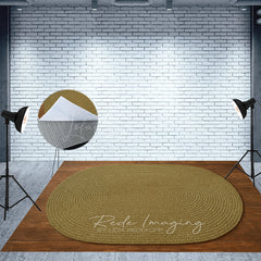 Lofaris Tan Oval Wooden Rug Fabric Floor Backdrop For Photo