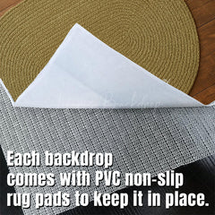 Lofaris Tan Oval Wooden Rug Fabric Floor Backdrop For Photo