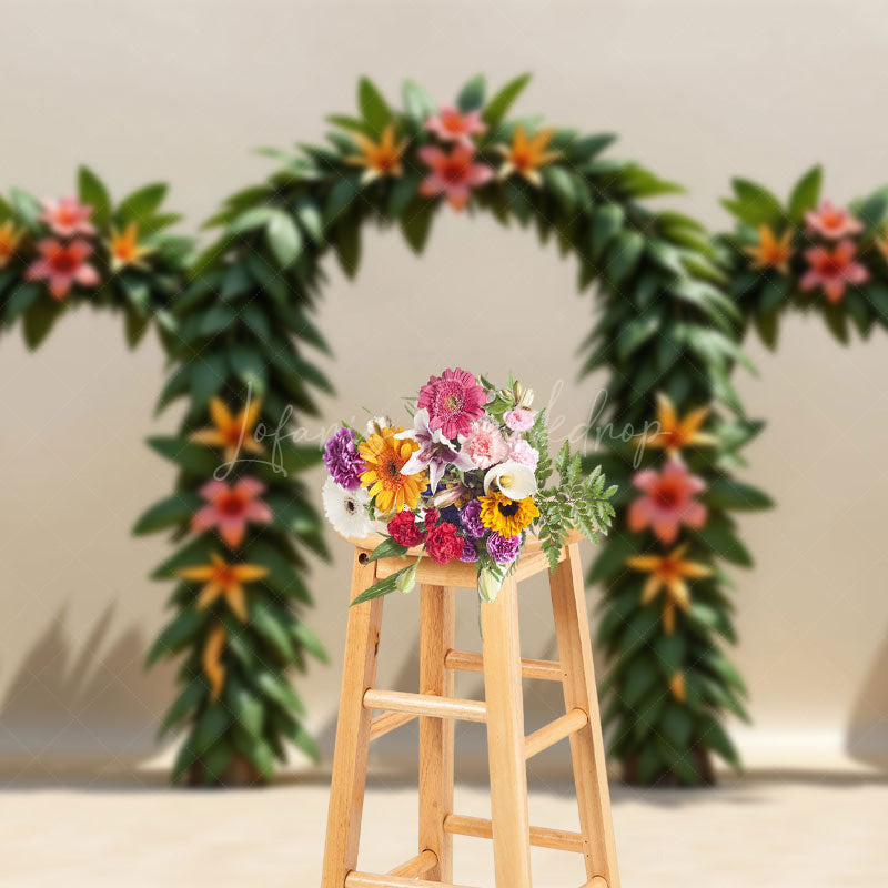 Lofaris Te Fiti Hawaii Plants Arch Door Cake Smash Backdrop