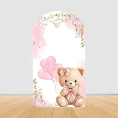 Lofaris Teddy Bear Hot Air Balloon Arch Backdrop Girl Baby Shower Decor Pink Airplane Adventure Theme Party