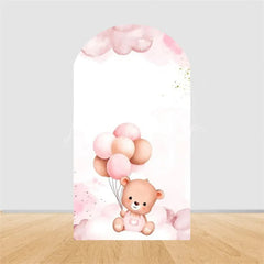 Lofaris Teddy Bear Hot Air Balloon Arch Backdrop Girl Baby Shower Decor Pink Airplane Adventure Theme Party