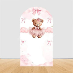 Lofaris Teddy Bear Hot Air Balloon Arch Backdrop Girl Baby Shower Decor Pink Airplane Adventure Theme Party