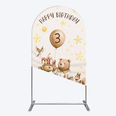 Lofaris Teddy Circus Happy Birthday Cartoon Arch Backdrop