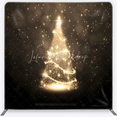 Lofaris Tension Fabric Backdrop Abstract Gold Glitter Christmas Tree Bokeh Background