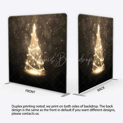 Lofaris Tension Fabric Backdrop Abstract Gold Glitter Christmas Tree Bokeh Background