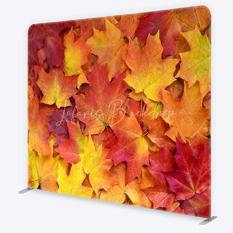 Lofaris Tension Fabric Backdrop Autumn Maple Leaves Fall Foliage Photo Background