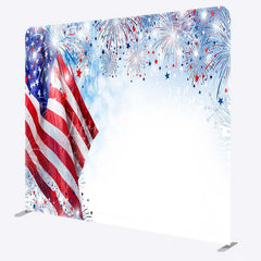 Lofaris Tension Fabric Backdrop Patriotic American Flag 4th of July Fireworks Independence Day Background