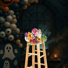 Lofaris Terrible Spooky Balloons Arch Halloween Backdrop