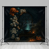 Lofaris Terrible Spooky Balloons Arch Halloween Backdrop
