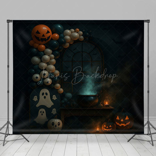 Lofaris Terrible Spooky Balloons Arch Halloween Backdrop