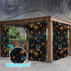 Lofaris Terrify Pumpkin Waterproof Printed Outdoor Curtains