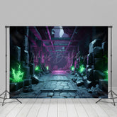 Lofaris Terror Stone Road Retro Holiday Halloween Backdrop