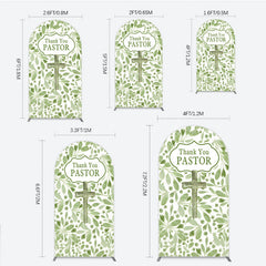 Lofaris Thank You Pastor Arch Backdrop Greenery Christian Cross Theme Church Appreciation Day and Holiday Event Decor
