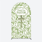 Lofaris Thank You Pastor Arch Backdrop Greenery Christian Cross Theme Church Appreciation Day and Holiday Event Decor