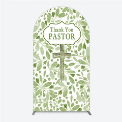 Lofaris Thank You Pastor Arch Backdrop Greenery Christian Cross Theme Church Appreciation Day and Holiday Event Decor