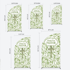 Lofaris Thank You Pastor Half Moon Arch Backdrop Greenery Christian Cross Theme Church Appreciation Day and Holiday Event Decor