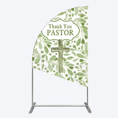 Lofaris Thank You Pastor Half Moon Arch Backdrop Greenery Christian Cross Theme Church Appreciation Day and Holiday Event Decor