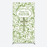 Lofaris Thank You Pastor Rectangle Backdrop Greenery Christian Cross Theme Church Appreciation Day and Holiday Event Decor