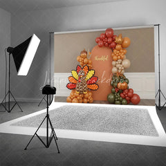 Lofaris Thanksgiving Balloon Arch Backdrop Turkey Pumpkin Photography Background Fall Harvest Thankful Party Decoration Prop