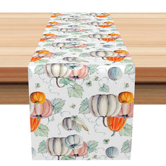 Lofaris Thanksgiving Harvest Table Runner with Pumpkins Rustic Autumn Vibe Modern Farmhouse Kitchen Dining Room Decor