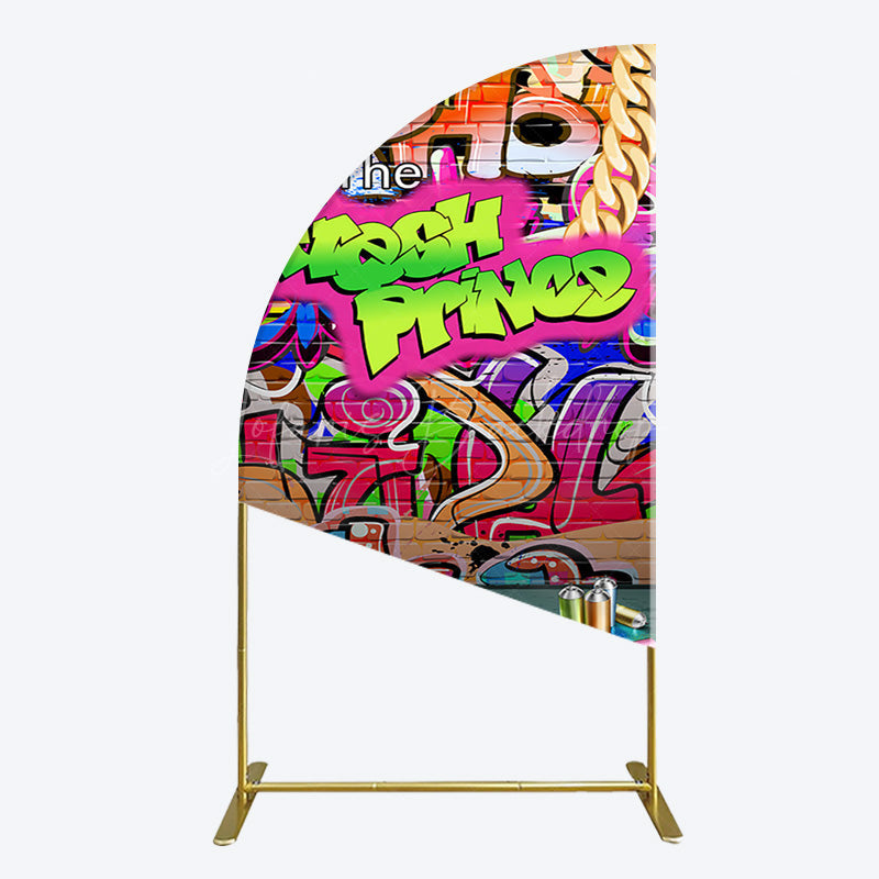 Lofaris The Fresh Prince Retro Graffiti Birthday Half Moon Arch Backdrop