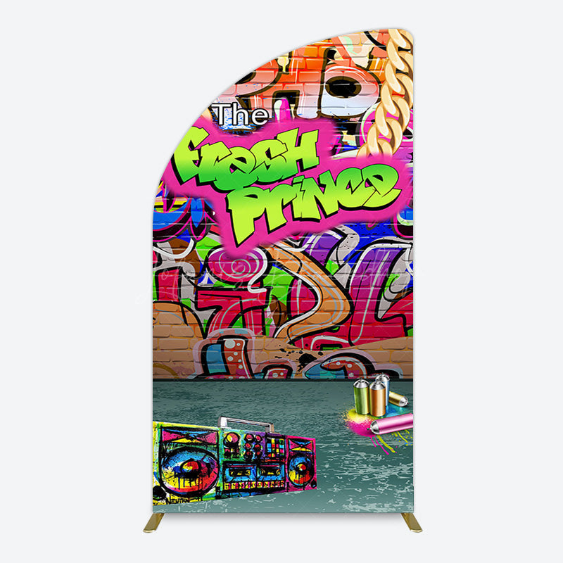 Lofaris The Fresh Prince Retro Graffiti Birthday Half Moon Arch Backdrop