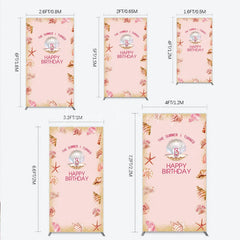 Lofaris The Summer I Turned 13 Rectangle Backdrop for Birthday Beach and Seashell Theme Under the Sea Party Photo Booth