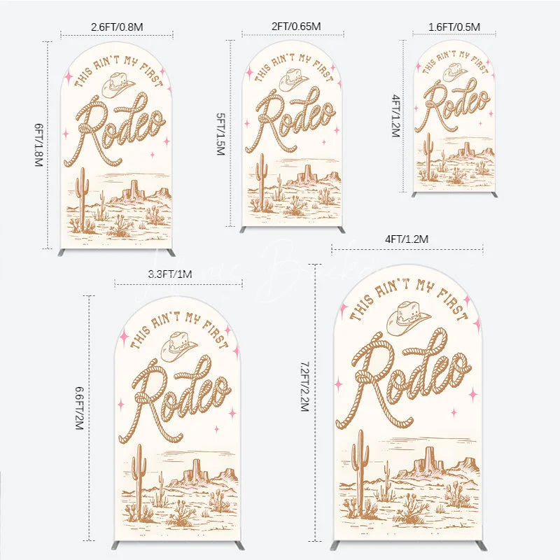 Lofaris This Ain’t My First Rodeo Arch Backdrop Western Cowboy Themed Birthday Desert Cactus Party Photo Booth Decor