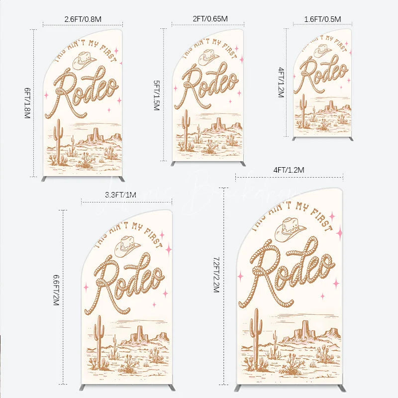 Lofaris This Ain’t My First Rodeo Half Moon Arch Backdrop Western Cowboy Themed Birthday Desert Cactus Party Photo Booth Decor