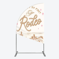 Lofaris This Ain’t My First Rodeo Half Moon Arch Backdrop Western Cowboy Themed Birthday Desert Cactus Party Photo Booth Decor