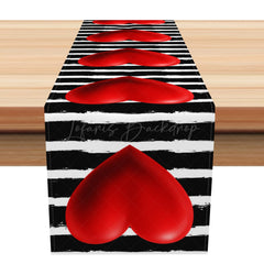 Lofaris Three-Dimensional Heart Valentines Day Table Runner