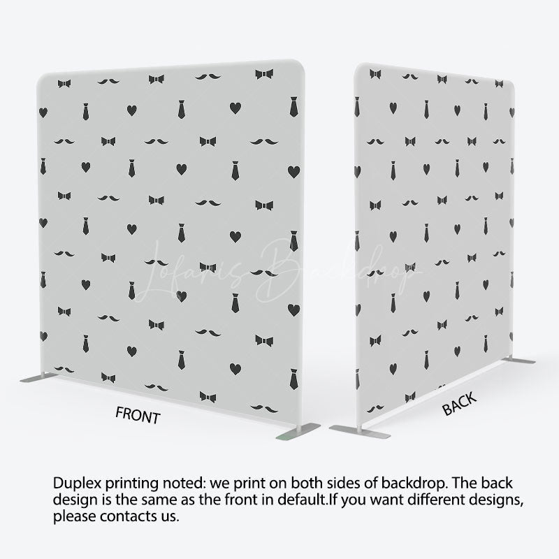 Lofaris Tie Beard Heart Fathers Day Square Tension Backdrop
