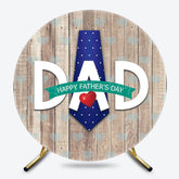 Lofaris Tie Dad Red Heart Wooden Round Fathers Day Backdrop