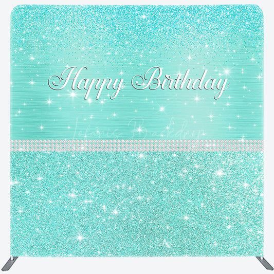 Lofaris Tiffany Green Glitter Birthday Pillow Case Backdrop