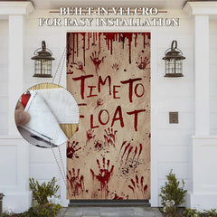 Lofaris Time To Float Terrible Bloody Halloween Door Cover