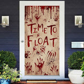 Lofaris Time To Float Terrible Bloody Halloween Door Cover