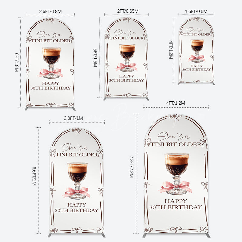 Lofaris Tini Bit Older Coffee Bow 30th Birthday Arch Backdrop
