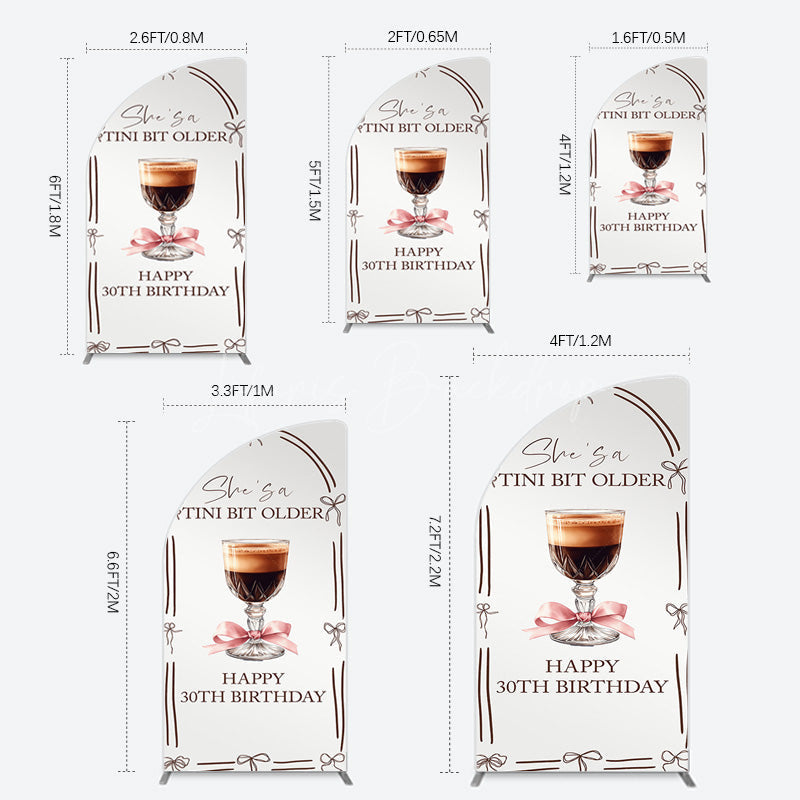 Lofaris Tini Bit Older Coffee Bow 30th Birthday Half Moon Arch Backdrop