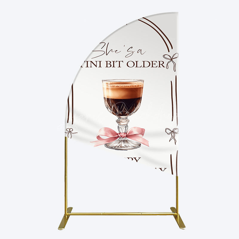 Lofaris Tini Bit Older Coffee Bow 30th Birthday Half Moon Arch Backdrop