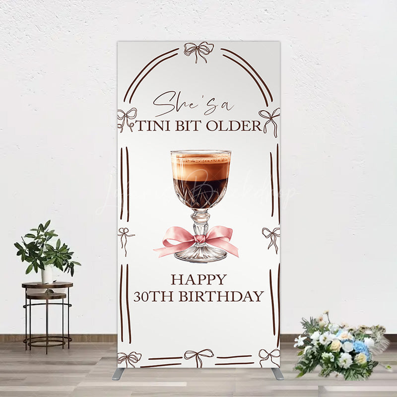 Lofaris Tini Bit Older Coffee Bow 30th Birthday Rectangle Backdrop