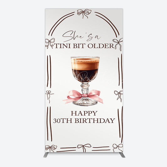 Lofaris Tini Bit Older Coffee Bow 30th Birthday Rectangle Backdrop