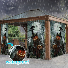 Lofaris Tomb Scarecrow Waterproof Printed Outdoor Curtains