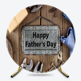 Lofaris Tools Tie Wooden Round Happy Fathers Day Backdrop