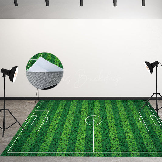 Lofaris Top View Green Football Field Fabric Floor Backdrop