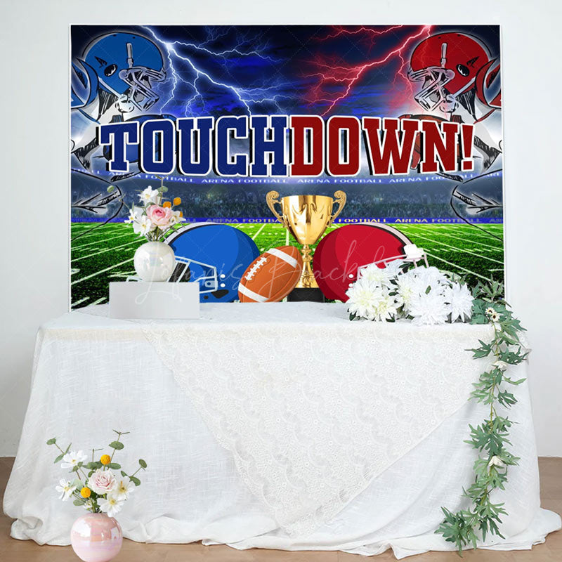 Lofaris Touchdown Party Electric Thrill Gold Trophy Backdrop