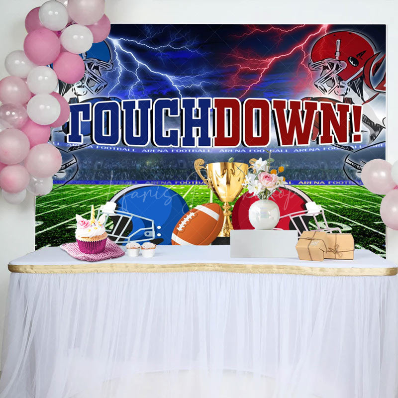 Lofaris Touchdown Party Electric Thrill Gold Trophy Backdrop